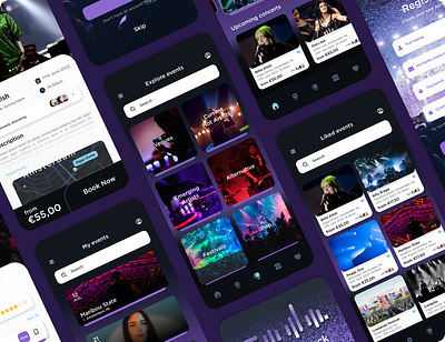 CODA - Music Events App. UX/UI Design app design graphic design ui ux