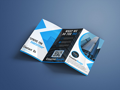 Blue Trifold Brochure Design adobe illustrator adobe photoshop advertisment art blue blue and black blue and white branding design brochure brochure design brochure layout brochure mockup design illustration illustrator vector