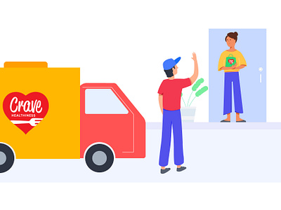 Food Delivery app character delivery design flat food food app illustration illustrator man meal ui ux van vector web women