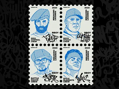 Breaking Legends Stamps bishkek breaking dance danger illustration stamps