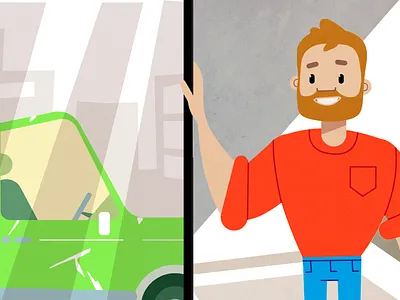 Dad's got a new car 2d animation adobe animate animate cc animation car cel animation character dad design illustration kinder romania vana animation studio