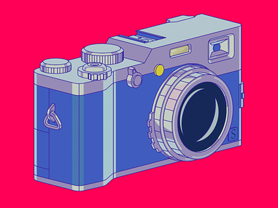L1 - 04. Fujifilm FinePix X100 3d blender blue camera cel fujifilm illustration low outline poly red shading