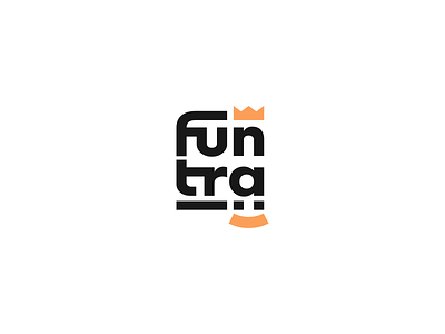 funtra responsive logo creative fun game gaming king logo logotype mark responsive wordmark