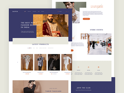 Dapper - Luxury Menswear Ecommerce Web Design design landin page luxury ui ux web