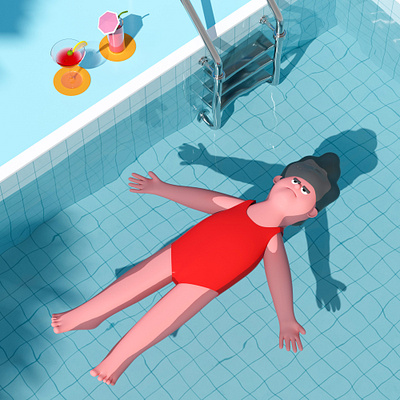 summer2 animation branding character character designer cinema4d design graphic illustration swimming pool