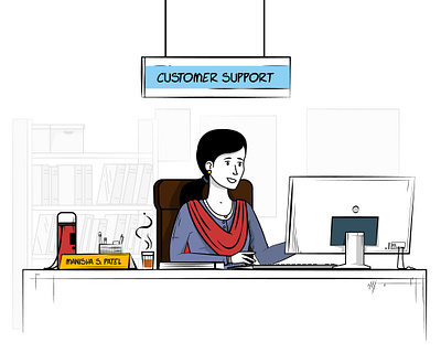 Customer Support 2d character customer support experiment explainer video illustration line artwork storyboard vector visual style