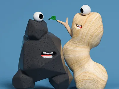ROCKY AND WOOD animation branding c4d character character designer cinema4d design graphic illustration 캐릭터 디자인