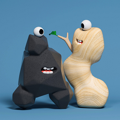 ROCKY AND WOOD animation branding c4d character character designer cinema4d design graphic illustration 캐릭터 디자인