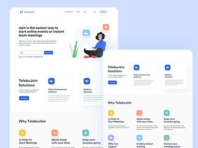 TelebuJoin - Video Conferecing audio branding call conference design dribbble illustration logo ui ui design ux video video conference