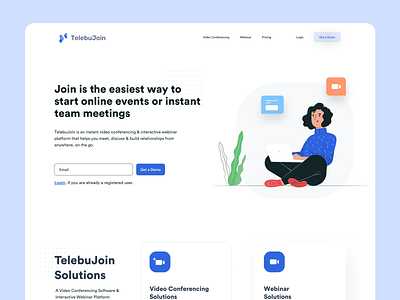 TelebuJoin - Video Conferencing audio branding call conference design dribbble icon illustration logo ui ui design ux vector video video conference