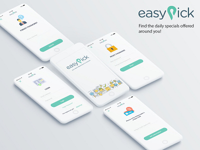 Easy Pick app branding delivery app delivery service delivery status design drop flat minimal pickup ui ux