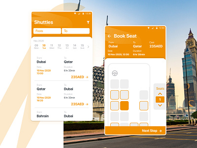 Shuttle Service Passenger android booking figma list mobile passenger shuttle ui uidesign