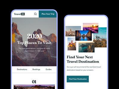 Travel Agency Website concept design destinations fresh design landing page landing page design mobile ui travel travel agency ui design web design website