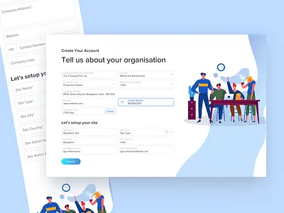 Org Registration dropdown fields form gradient landingpage registration registration form responsive design signup signup page signupform webdesign