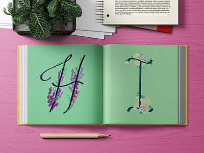 Heather / Iberis colorful flowers illustration illustrator typography