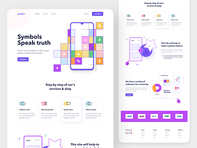 Symbol- Landing Page Exploration 2020 2020 design 2020 trend 2020 trends 2020calendar business clean ui color creative design illustraton landing page concept landing page design landing page template landing pages landingpage minimal typography ui ux web design