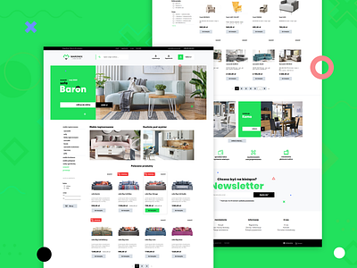 Furniture Ecommerce agency branding business design e commerce ecommerce furniture green illustration logo mdevelopers minteractive modern neon seller shapes typography ux web website