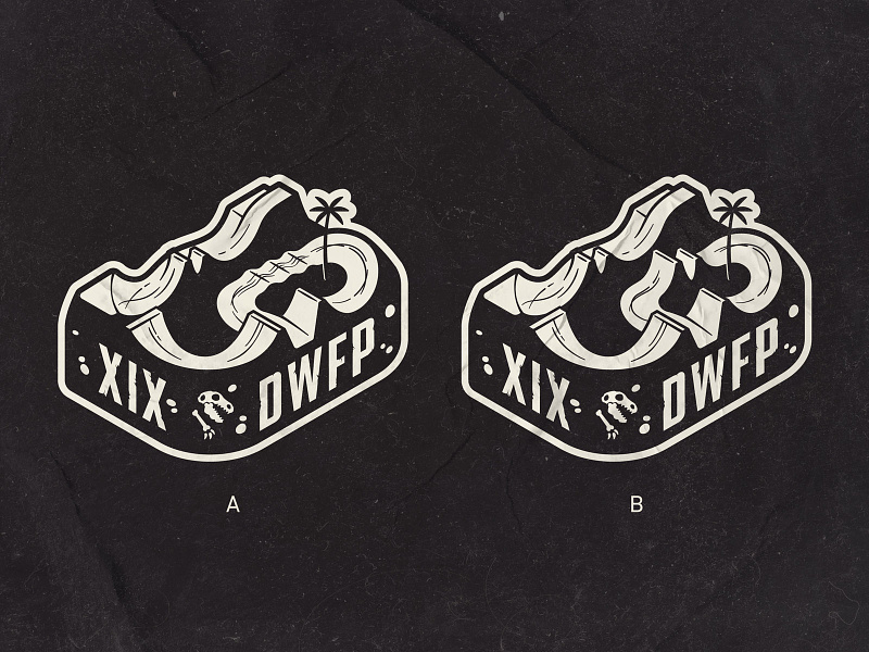 DWFP XIX: A or B? 19 anniversary bicycle bmx dirt illustration jump logo mtb palm poll sport sticker vintage years