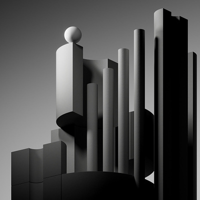 Light&Form III 3d black c4d crislabno design form illustration render white