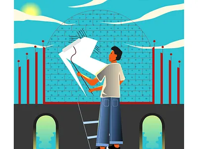 Mistake character design concept art editorial art flag design freelance illustrator illustration vector