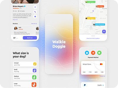 Walkie Doggie - Dog Walking App app design ui ux