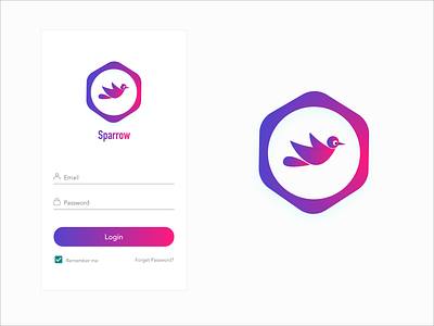 sparrow android design illustraion illustration art login mobile app mobile app design mobile ui typography