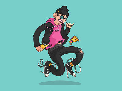 Shakas Bru beer branding character character design characterdesign creative cute fashion flat graphic graphic design graphicdesign hipster illustration minimal pizza shaka skateboard skater vector