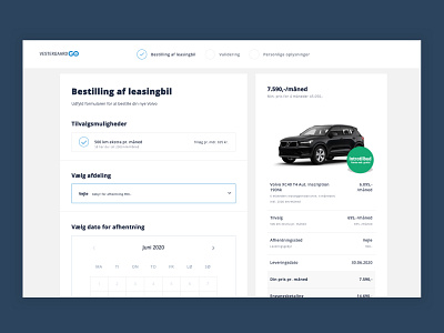 Vestergaard GO - Checkout cars design illustration minimal ui uidesign ux web webdesign website