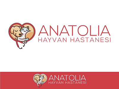 Anatolia Animal Hospital animal animal logo branding cat dog hospital logo turkey turkiye