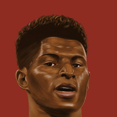 Rashford artwork brush drawing football illustration manutd onelayer photoshop portrait poster rashford realism striker wacom