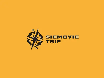 Siemovie Trip logo adventure branding forrest logo logo design logotype road roadtrip siemovie sun sunset trip yellow