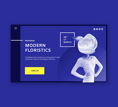 Home page for workshop floristic home page key visual typogaphy web web design