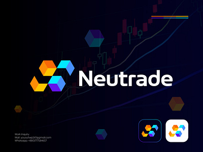 Neutrade Branding Design abstract block blockchain brand identity brand mark branding colorful crypto flat logo geometric identity letter logo logo logo design logo designer logotype modern logo n logo symbol trading