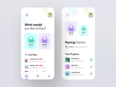 ⚡️ Live Game Streaming App 3d app cinema4d design icon design inspiration ios mobile app typography ui ux wstyle