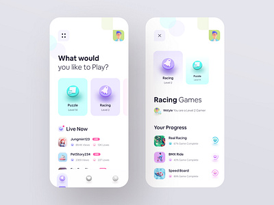 ⚡️ Live Game Streaming App 3d app cinema4d design icon design inspiration ios mobile app typography ui ux wstyle