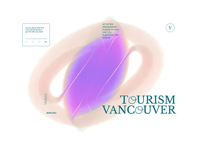 Tourism Vancouver 3d abstract art canada cinema 4d cinema4d design figma minimal spline splines typography ui ux vancouver vancouver island web