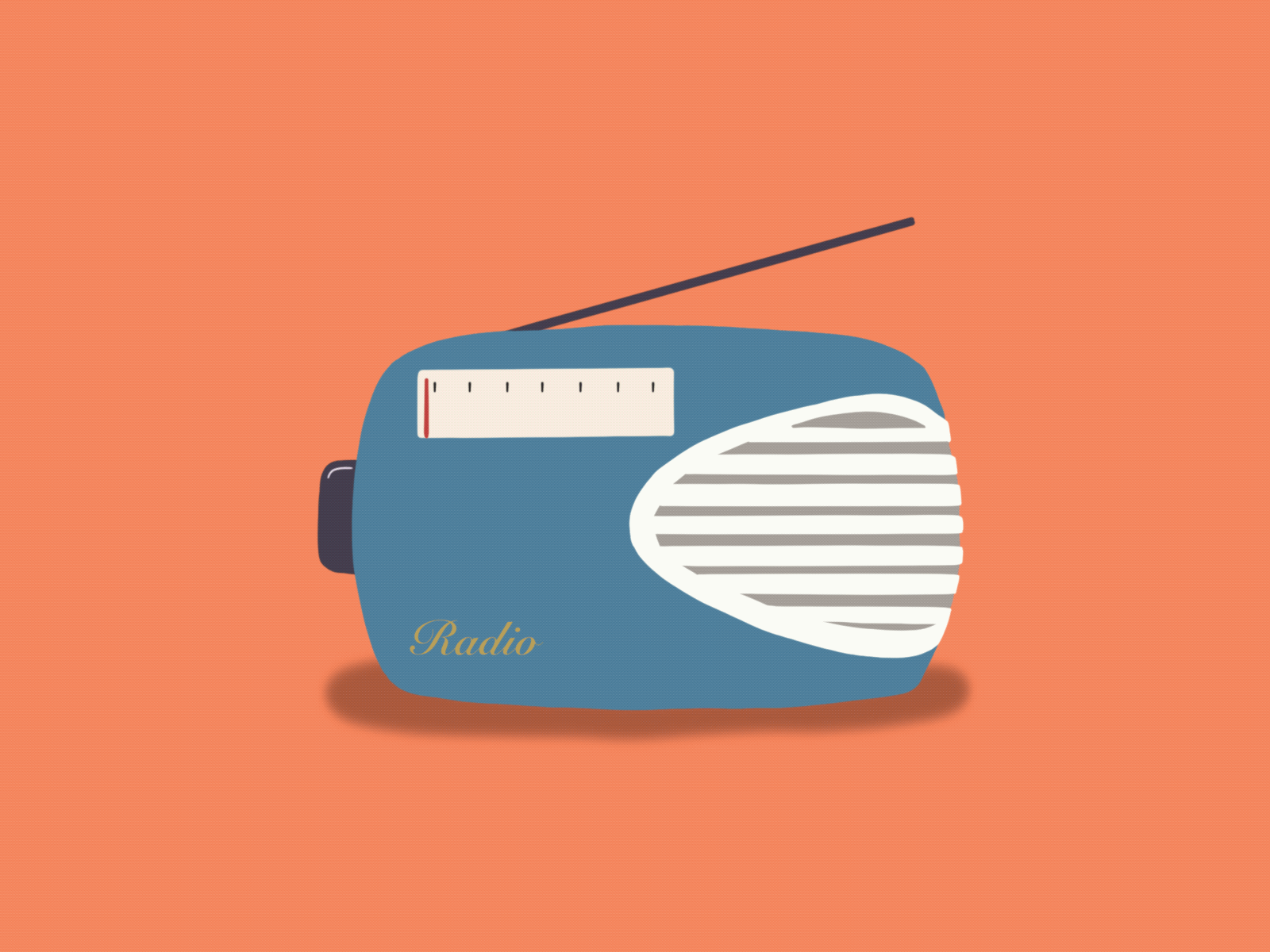 Radio 90s animation cartoon design fun illustration music news old procreate radio song