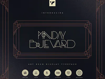 Monday Boulevard - Art Deco Typeface art deco art deco typeface art decor art decor typeface branding decor typeface design elegant fonts font design fonts collection lettering logo modern fonts retro font sans serif serif font serif fonts typeface typography vintage font