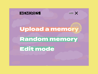 Memory maker concept 2 close concept design illustration memories menu navigation procreateapp sketch ui ux visual design