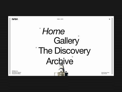 The Discovery / Menu Concept animation clean concept design interaction interface layout menu minimal nasa space typography ui ux web website