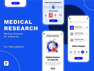 Medical research for web platform analytics button chemical clinic design figma hospital icons illustration infographic laboratory medical medicine meds message motivation phone web