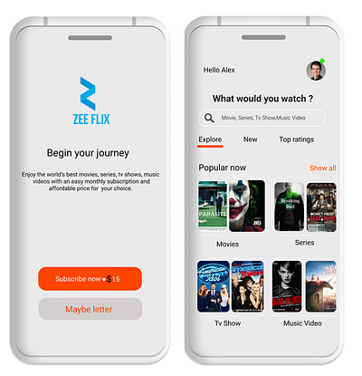 ZEE FLIX app apparel application ui ui ux design ui kit uidesign uiux