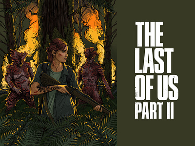 The Last of Us Part II art design ellie game gun illustration part2 thelastofus typography videogame zombies