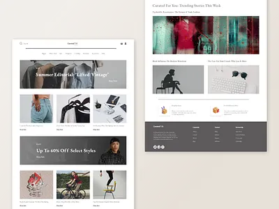 Curated T.O. Fashion Retailer Landing Page coronavirus covid19 design fashion fashion brand landingpage minimal ui uidesign uxdesign vintage vintagefashion