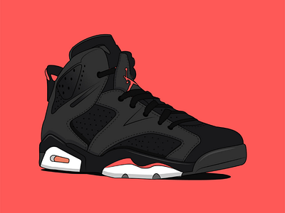 Nike Jordan 6 Infrared vector flat design illustrator