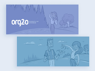 Org 2.0 - Banner Illustrations branding change character design digital illustration illustration organization website illustration