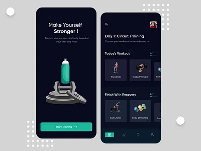 Fitness app app design callories clean dark dark mode diet fitness fitness app gym ios ios app design minimal sport ui ui design