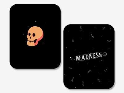 "Madness Manor" - Madness Card abstraction board game branding design illustration lettering madness patreon skull typography vector