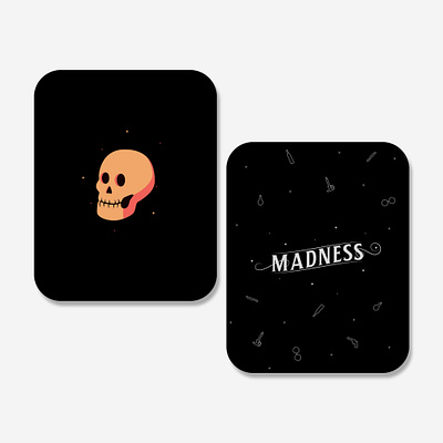 "Madness Manor" - Madness Card abstraction board game branding design illustration lettering madness patreon skull typography vector