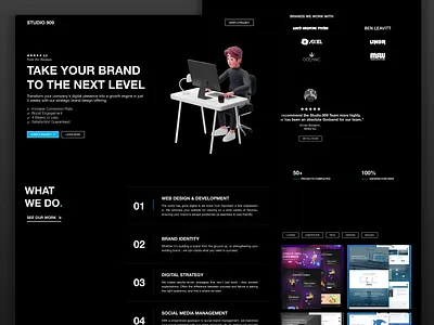 Studio.909 Digital Design Agency Website Landing Page Redesign agency branding business graphic design illustration landing logo marketing optimize page redesign sales studio typography ui ux vector visual identity web website